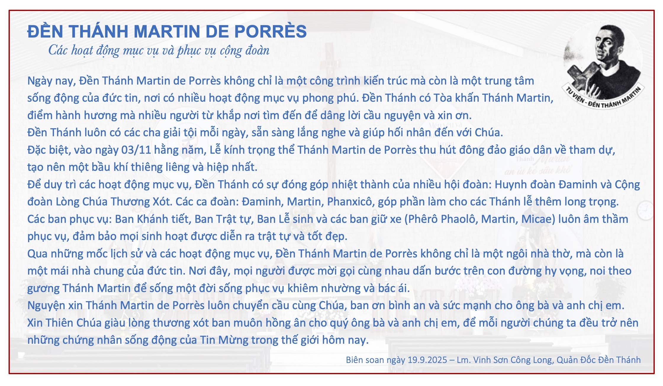 Hình ảnh giới thiệu trung tâm giáo lý